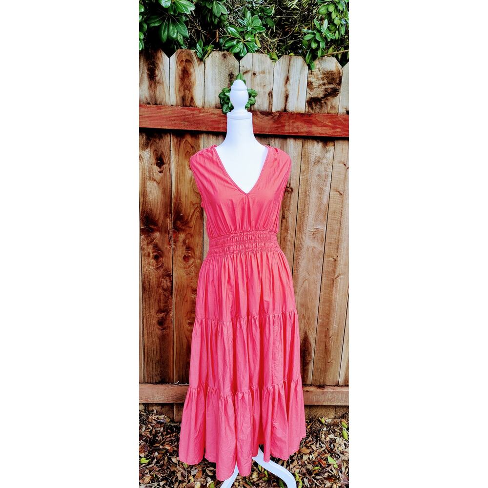 NWT Anthropologie Tiered‎ Maxi Dress Smocked Waist Sleeveless V-Neck Sz 6
